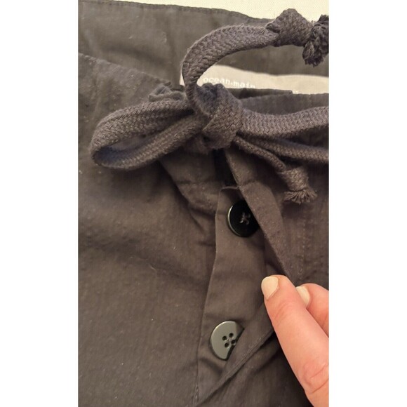 OCEAN+MAIN Black Straight Leg Pants Women Small/Med Drawstring Cotton Casual - Picture 3 of 11